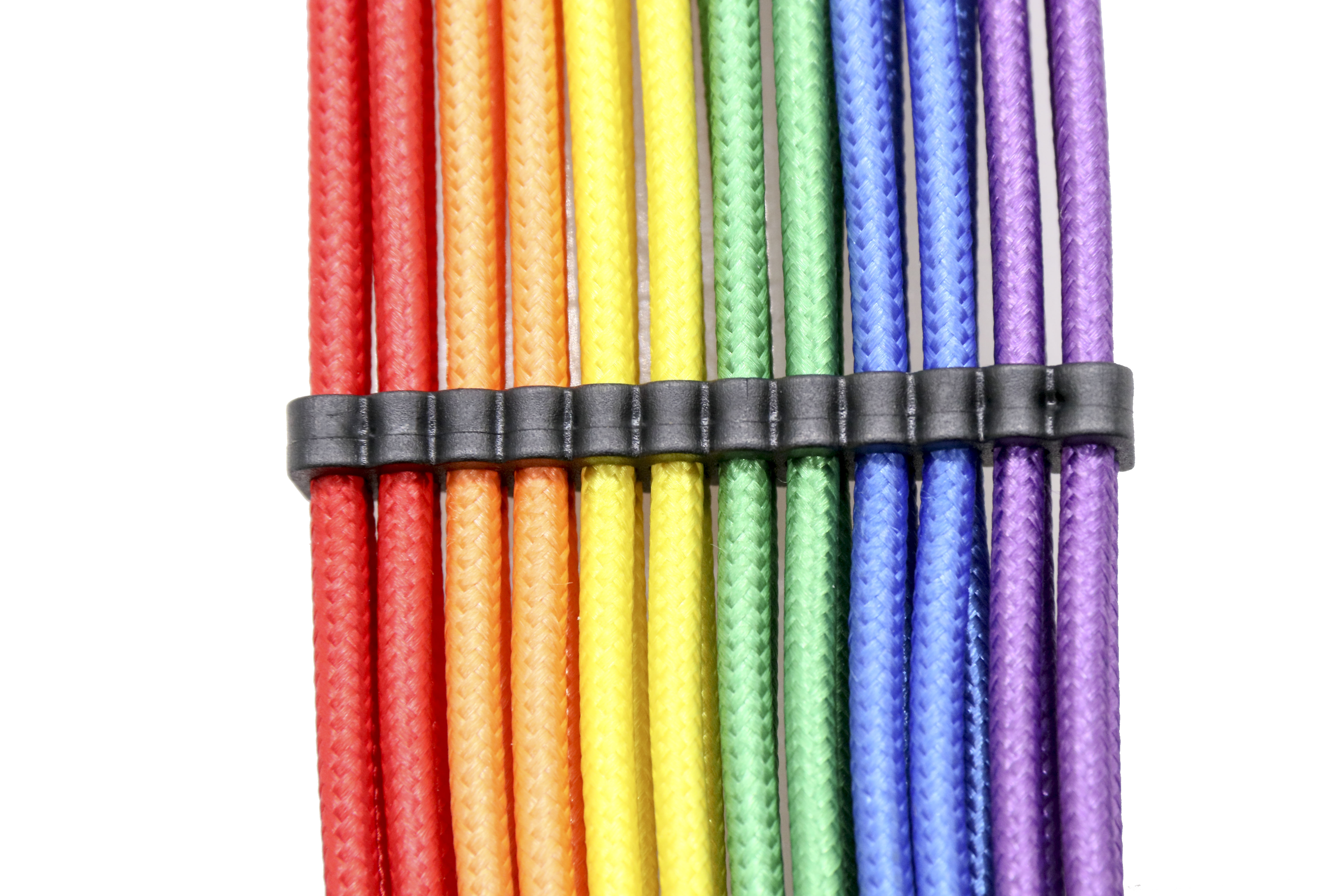 24pin 90 Degree Sleeved Braided ATX Computer Extension Kable Female to Male Extension Cable 18AWG Power Supply Cables Rainbow