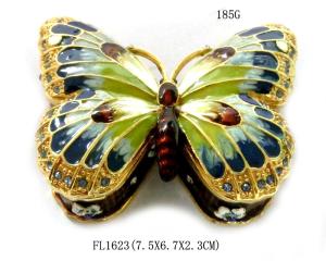 Wholesale Colorful Butterfly Metal Alloy Jewelry Box Butterfly Trinket Box from china suppliers