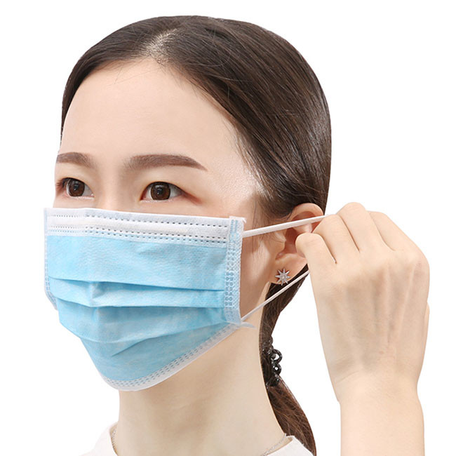 Waterproof Disposable Earloop Face Mask 3 Ply Non Woven Surgical Mask green