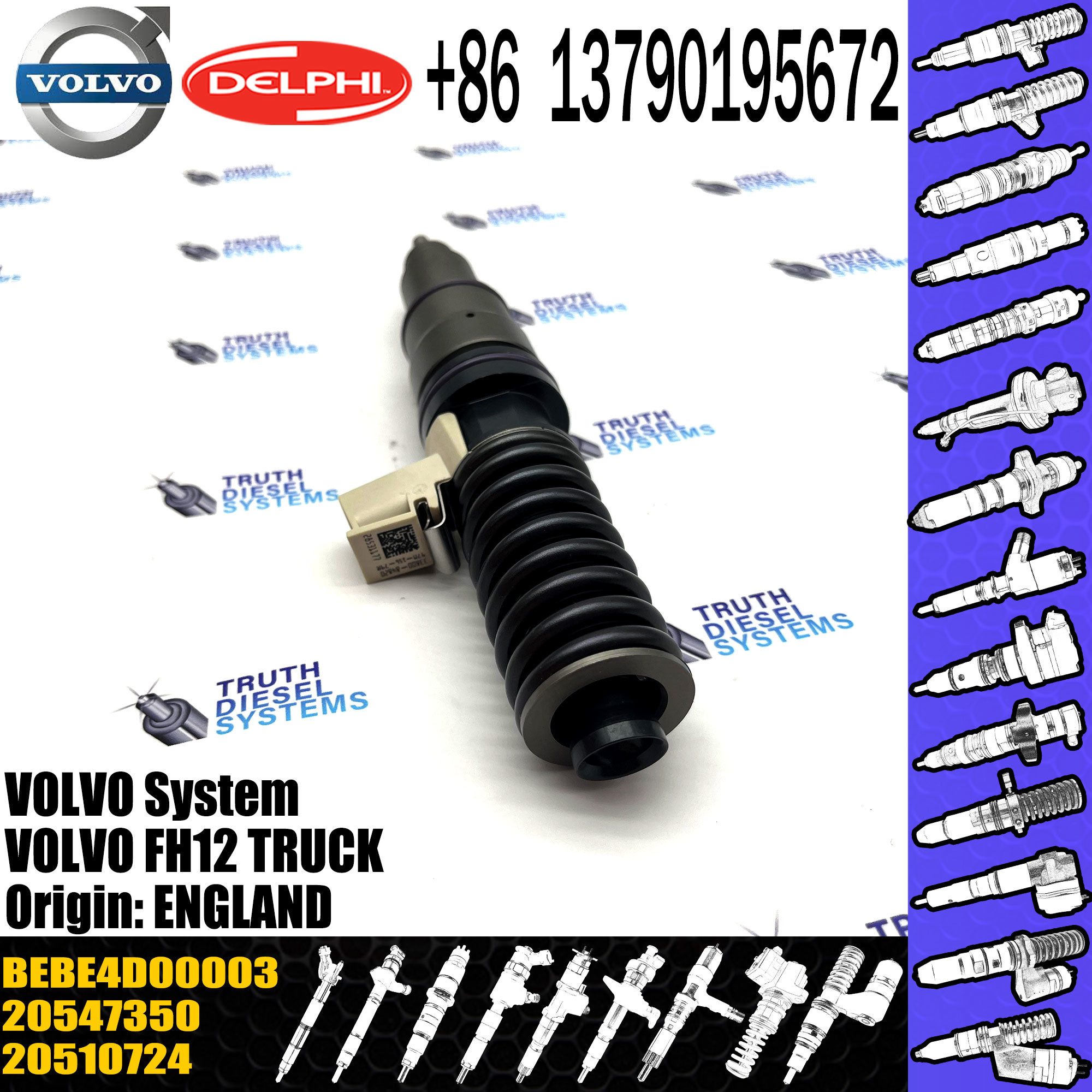 High Quality Diesel Fuel Injector 20547350 20510724 85000223 BEBE4D00003 For VOL FH12 TRUCK