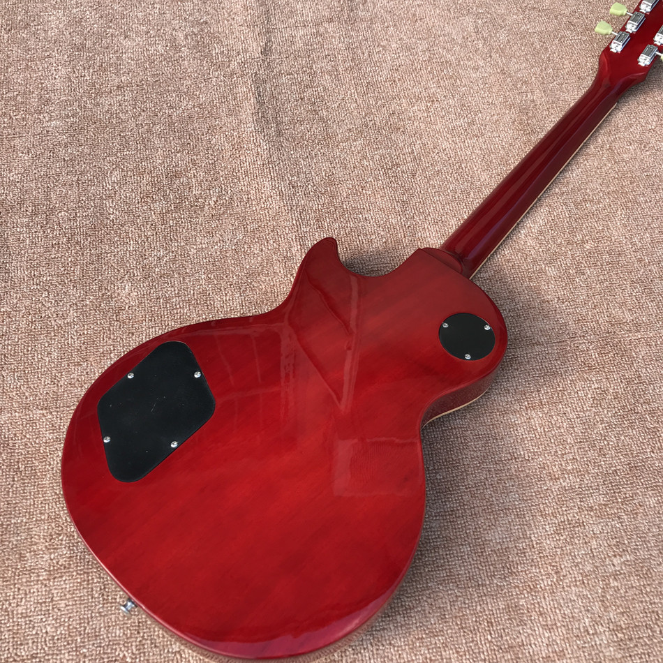 New standard LP slash electric guitar, Flame Maple Top, frets cream binding, one piece of neck & body, Tune-o-Matic brid