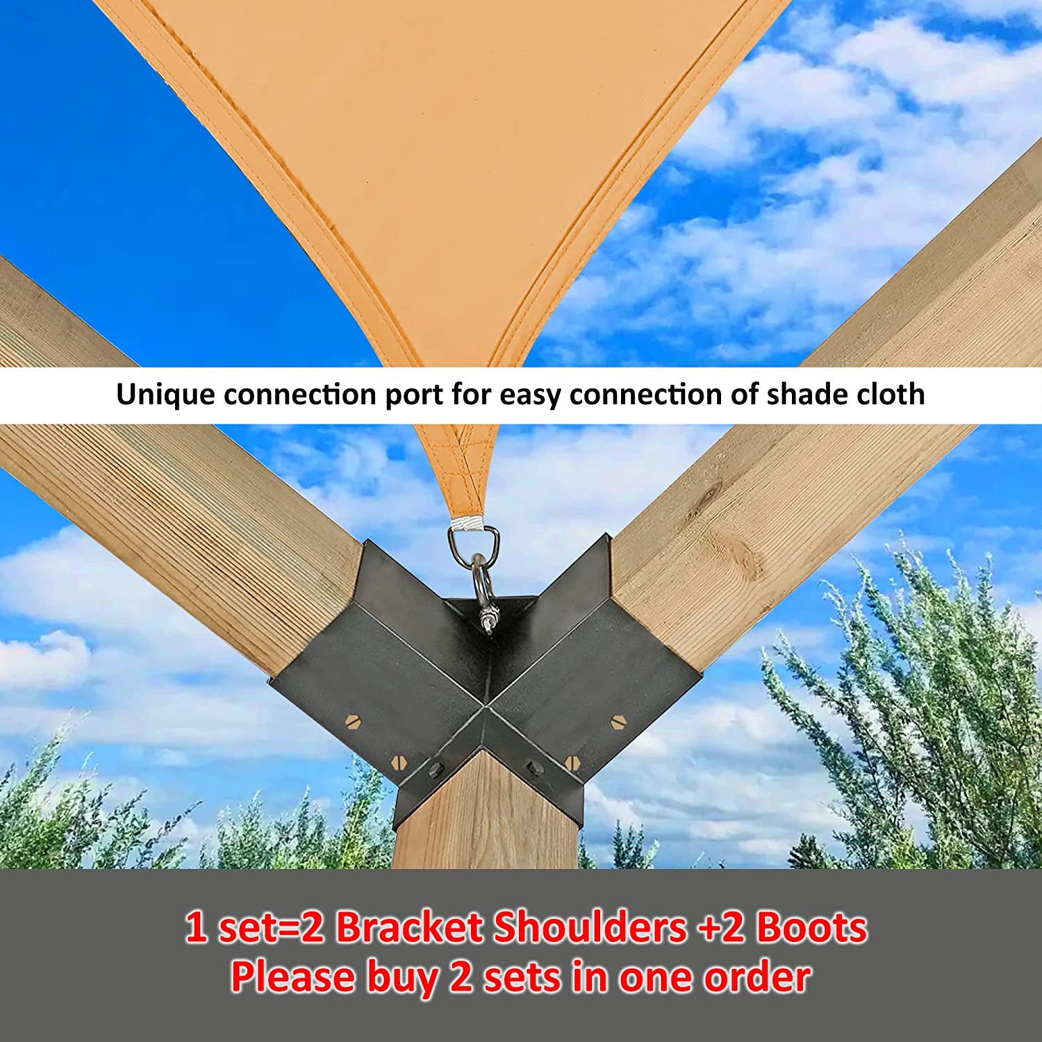Customized Thickness Iron 3-Way Extension Bracket for Easily Assembled Pergola Corner