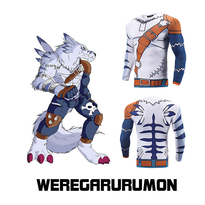 Anti Wrinkle Anime Round Neck Comic Track T Shirts Long Sleeves