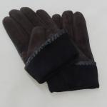 Touch Screen Mens Black Leather Winter Gloves , Soft Plain Style Mens Fashion