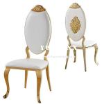Luxury Hotel Restaurant Metal Chair Crown Design Golden Stainless Steel Royal