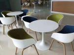 OEM Modern Fabric Dining Chairs With Wooden Legs 60cm