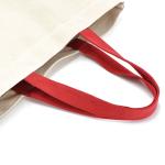 Red Handle Beige Shopping 8oz Cotton Tote Bags