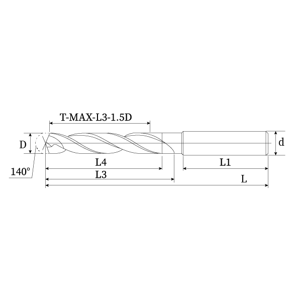 5D external cooling twist drills for general machining