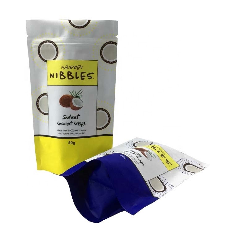 Waterproof Plastic Stand Up Packaging Bags for Coconut / Dried Fruits