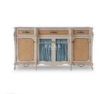 Classic Ash Wooden Antique Sideboard Cabinet With Fancy Shell Decoration