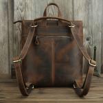Crazy Horse Men Authentic Genuine Leather Backpack Purse