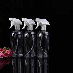 Wholesale kitchen toilet bottle plastic cleaner 500ml round PET bottle with trigger spray from china suppliers