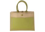 Personalized Jute Tote Bags Environmentally Friendly With Cotton Pocket