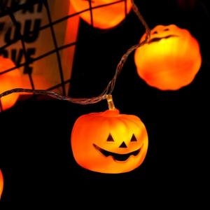Wholesale Halloween Party String Lights Pumpkin Decorative Festive Lights Battery Operated LED with Remote Home Party Mantle Fireplace from china suppliers