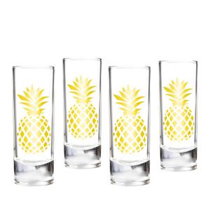 Wholesale Wholesale Factory Price 60ml Transparent Shot Glass With Decal Gold Pineapple from china suppliers
