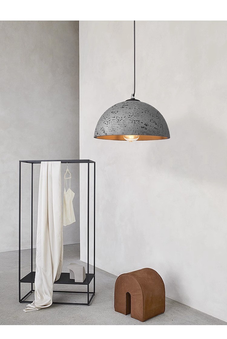 Nordic Simple Wabi-Sabi Style Led Droplights Living Room Bedroom Dome Pendant Light(WH-AP-589)