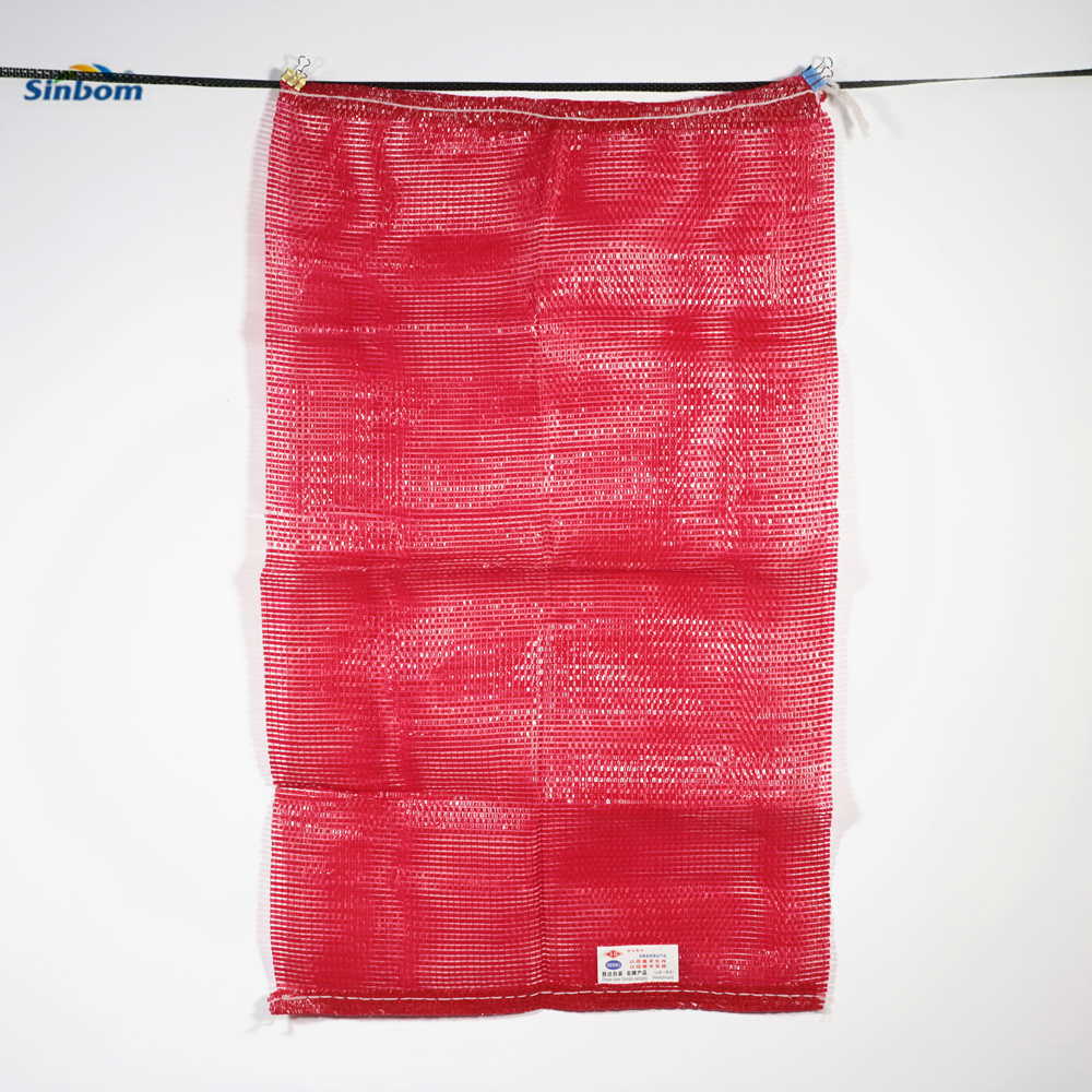 Yellow Leno Mesh Bag for PP Knitted Packaging Onions Fruits Vegetables and Firewood