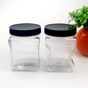 Wholesale 125mm Height 650ML Square Plastic Food Jars With Screw Cap from china suppliers