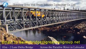 Wholesale 4.2m Single Lane Modular Steel Bridge, Truss Assembly Steel Bridges，Delta bridge,CB450 from china suppliers