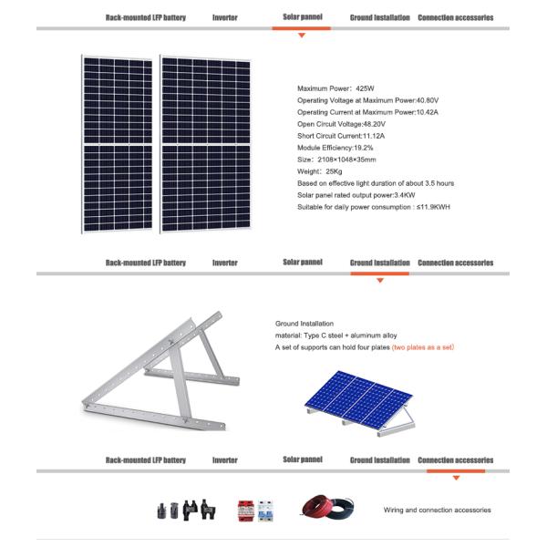 10kw Photovoltaic Solar Energy System with Akku Solar Battery Sustainable Home Energy