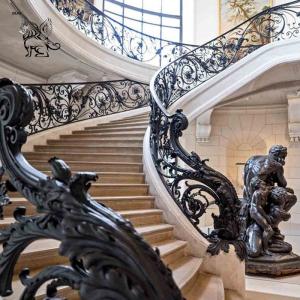 Wholesale Iron Stair Handrail Baluster Metal Outdoor Balcony Railing Designs Luxury Home Decor Villa French Decorative from china suppliers