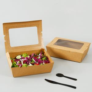 Wholesale Salad 337gsm Biodegradable Disposable Tableware Food Packaging Box With Window from china suppliers