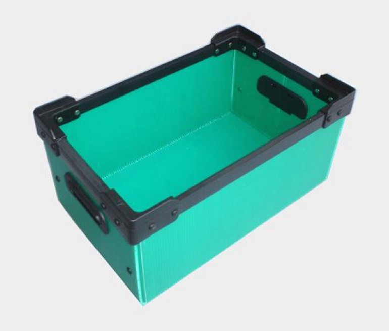 Eco Friendly Corrugated Plastic Crates Foldable Pp Corrugated Sheet Box Green
