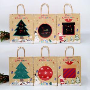 China DIY Graffiti Christmas Biodegradable Kraft Paper Bag For Cookie on sale