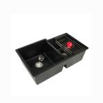 260mm Double Quartz Stone Kitchen Sink Undermount In Multiple Colors
