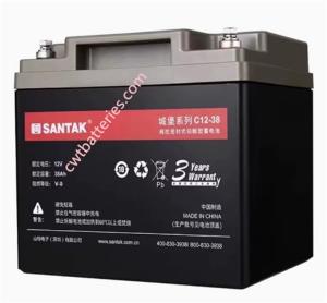 Wholesale SANTAK C12-38 12V 38AH Castle Series Power UPS Batteries Maintenance Free from china suppliers