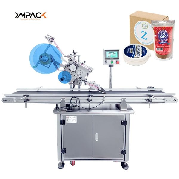 Self Adhesive Flat Bag Labeling Machine Printer Sticker For Cardboard Box Square Bottle
