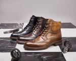 Pointed Toe Mens Brown Leather Chelsea Boots , Leather Lace Up Ankle Boots For