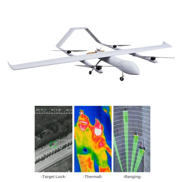 HX4HFW460 30KG VTOL Security Police Department Drones Tracking Thermal Pod
