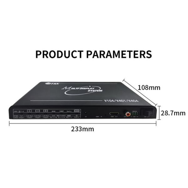 BIT-MV-4K60-401 4K60 Multi Viewer HDMI Video Wall Controller with 4 HDMI Inputs and Seamless Switching