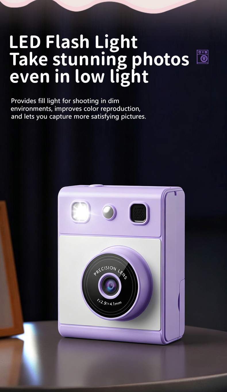 Kid Instant Print Camera Instant Photo Capture High-Definition Pixels D6