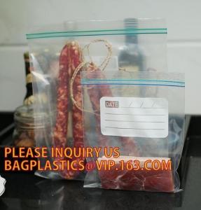 Wholesale Food grade packing PE transparent custom printed zipper bags with double zipper, Sandwich baggies food freezer ba from china suppliers