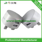 2015 Hot!!!2A dual usb wall charger uk mains charger 3 pin uk plug adapters