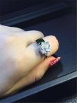 Piaget full diamonds green tourmaline rose ring of 18kt gold with yellow gold or
