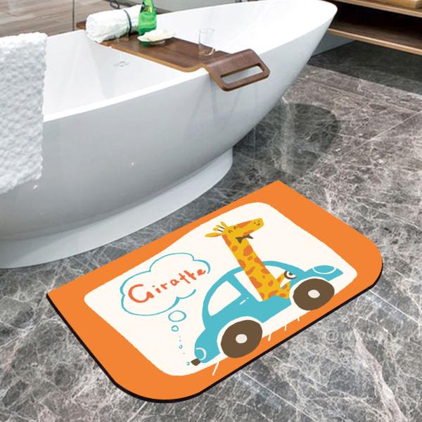 Technology Velvet Non Slip Bath Rug Water Absorption Anti Skid Floor Mat Half