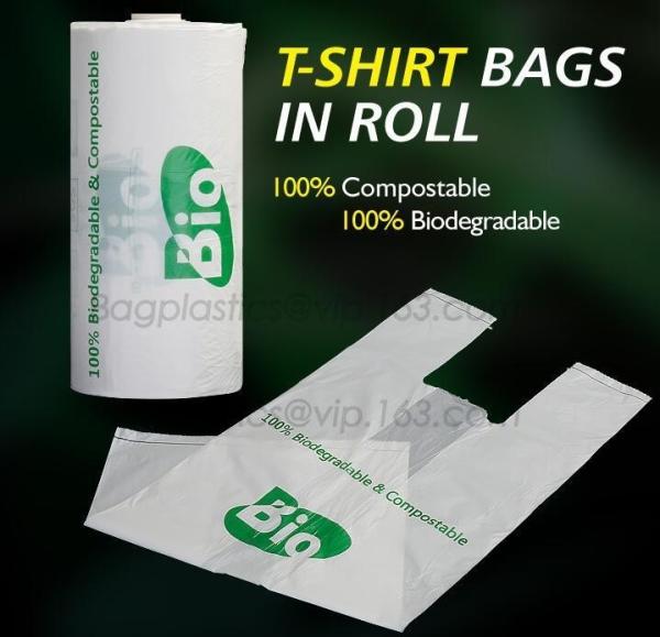 Compost Cornstarch 100% Compostable Bio Degradable Vest Shopping Plastic Bags,