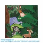 Cartoon Jungle Animal Disposable Tableware Sets Party Supplie For Kid Birthday