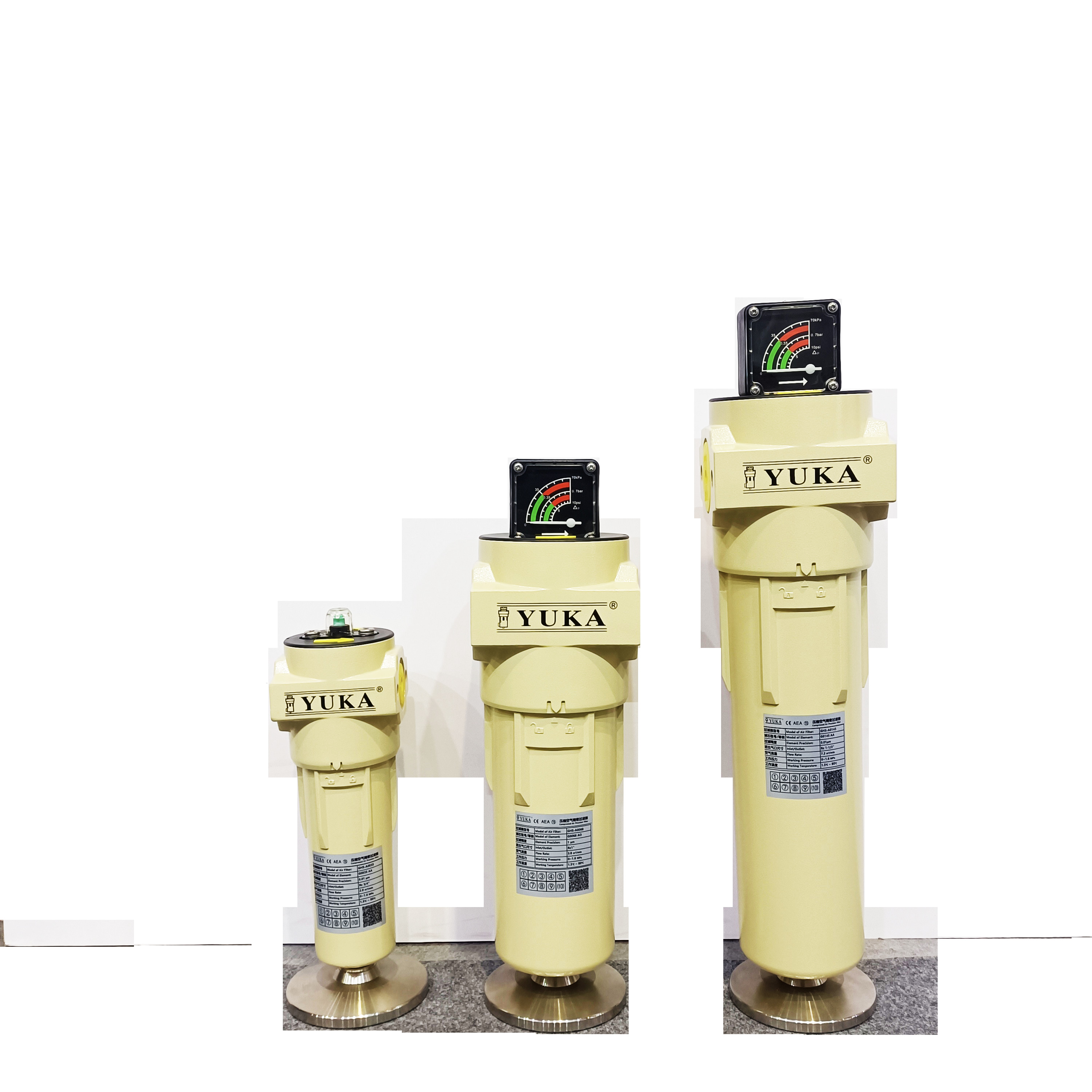 Cyclinder Stainless Steel And Doule Support Aluminum Compressed Air Filter 1/2 Inch NPT Inlet/Outlet Connection Industrial