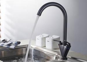 Wholesale Dual Handle Waterfall Black Kitchen Faucets , Deck Mount Kitchen Faucet ROVATE from china suppliers
