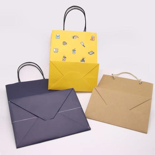 Kraft Paper Packaging Bag Gift Crafts Shopping Biodegradable Bag With Twisted