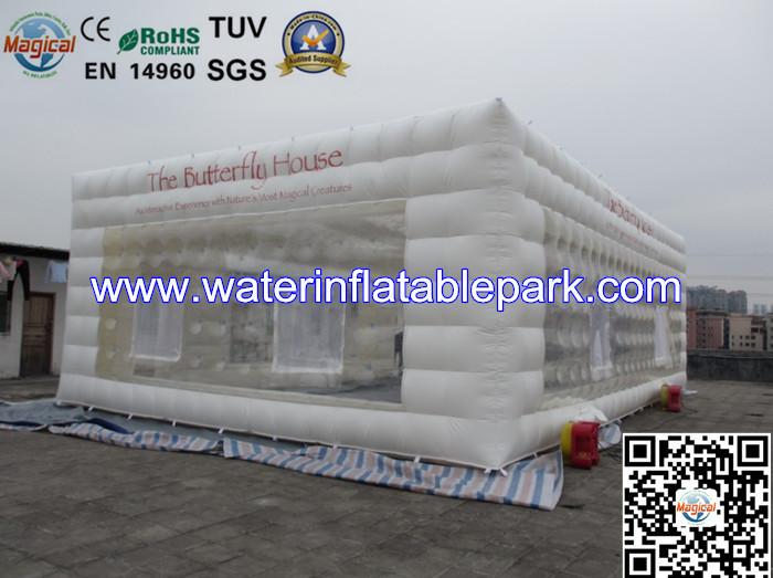 0.45mm PVC Promotional Inflatable Camping Tent Clear Window With Structure