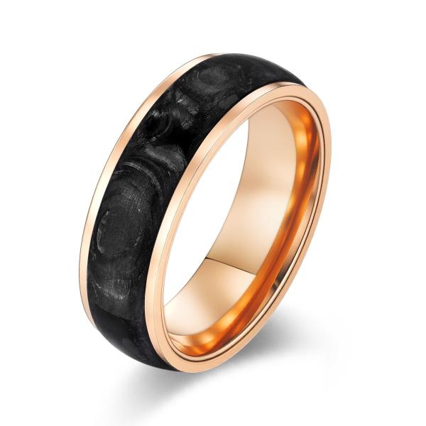 Party Occasion 2025 Forged Carbon Fiber Wedding Bands with Inlay Technology