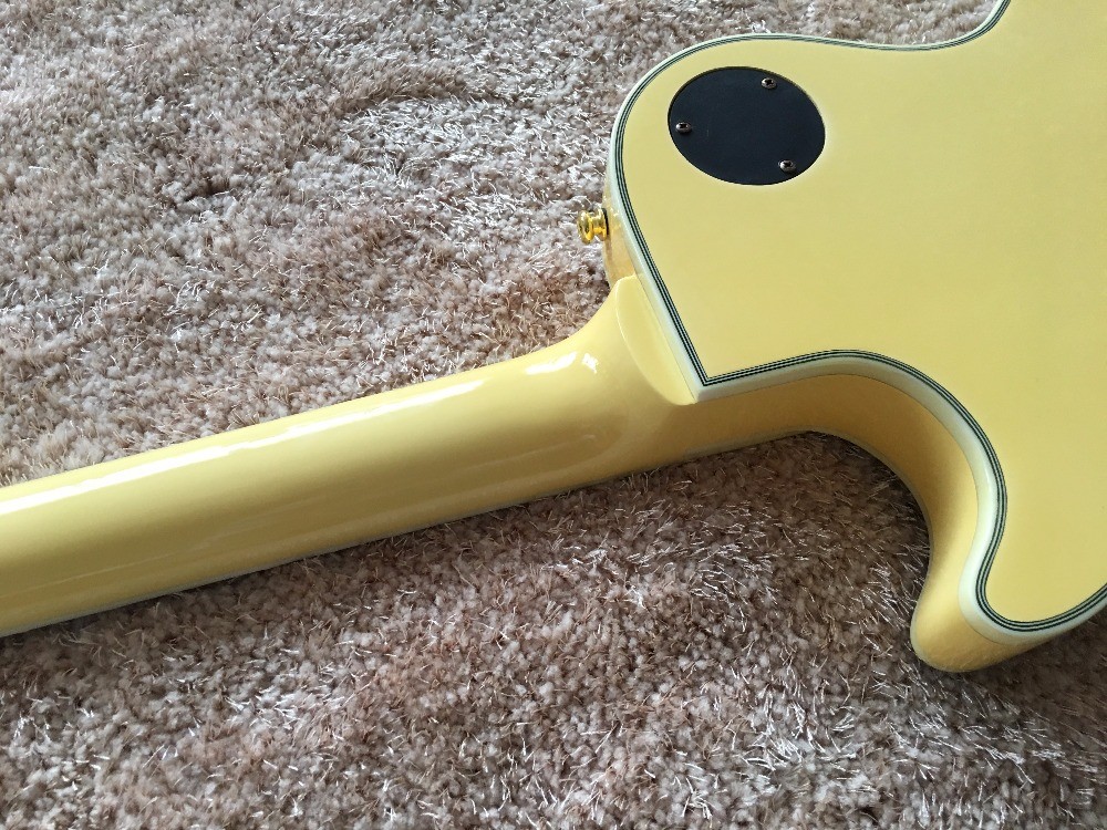 Custom guitar shop lp electric guitar Cream color 7 ply binding Ebony fingerboard Golden hardwares Grover tuner Randy Rh