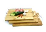 Professional Bamboo Kitchen Supplies Cherry Wood Bamboo Chopping Board Set 3
