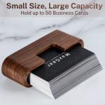 Natural Desktop Wooden Business Card Memo Holder Wooden Cards Storage Stand For