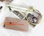 Cosmetic Sewing Metal Zipper Bags, PVC leather cosmetic bag metal double zipper
